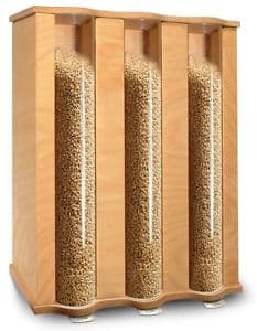 Dreikammer Getreidespeicher Buche Multiplex , Plexiglas,für 3x4,5kg, KoMo